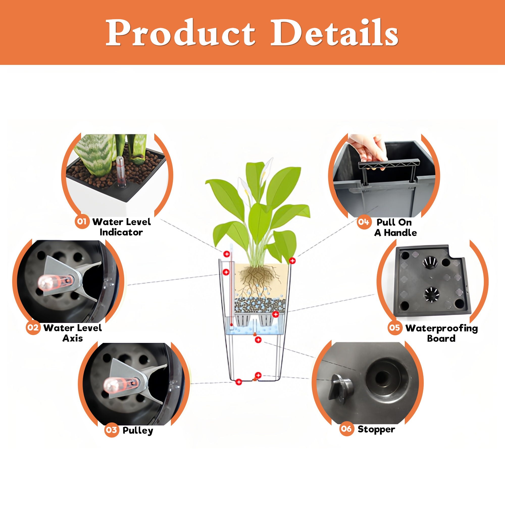 Indoor Outdoor Planter With Automatic Watering System