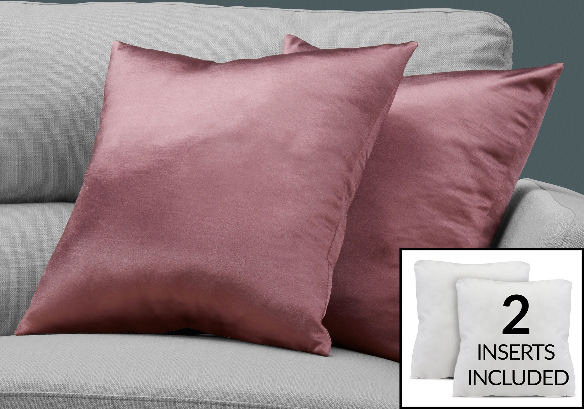 Square Decorative Throw Pillows with Hypoallergenic Insert