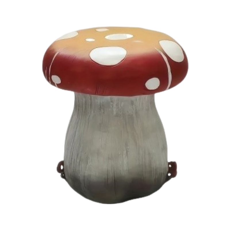 13.4' Oversized Mushroom Statue Stool