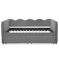 Gingham Daybed With USB Charging Port, Wave-Shaped Design