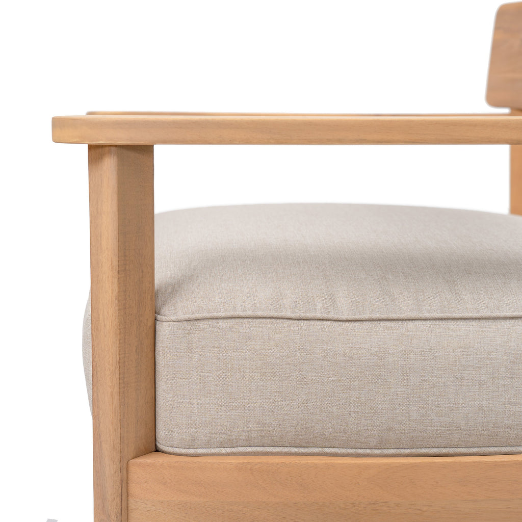Mallorca Acacia Wood Club Chair With Seat Cushion
