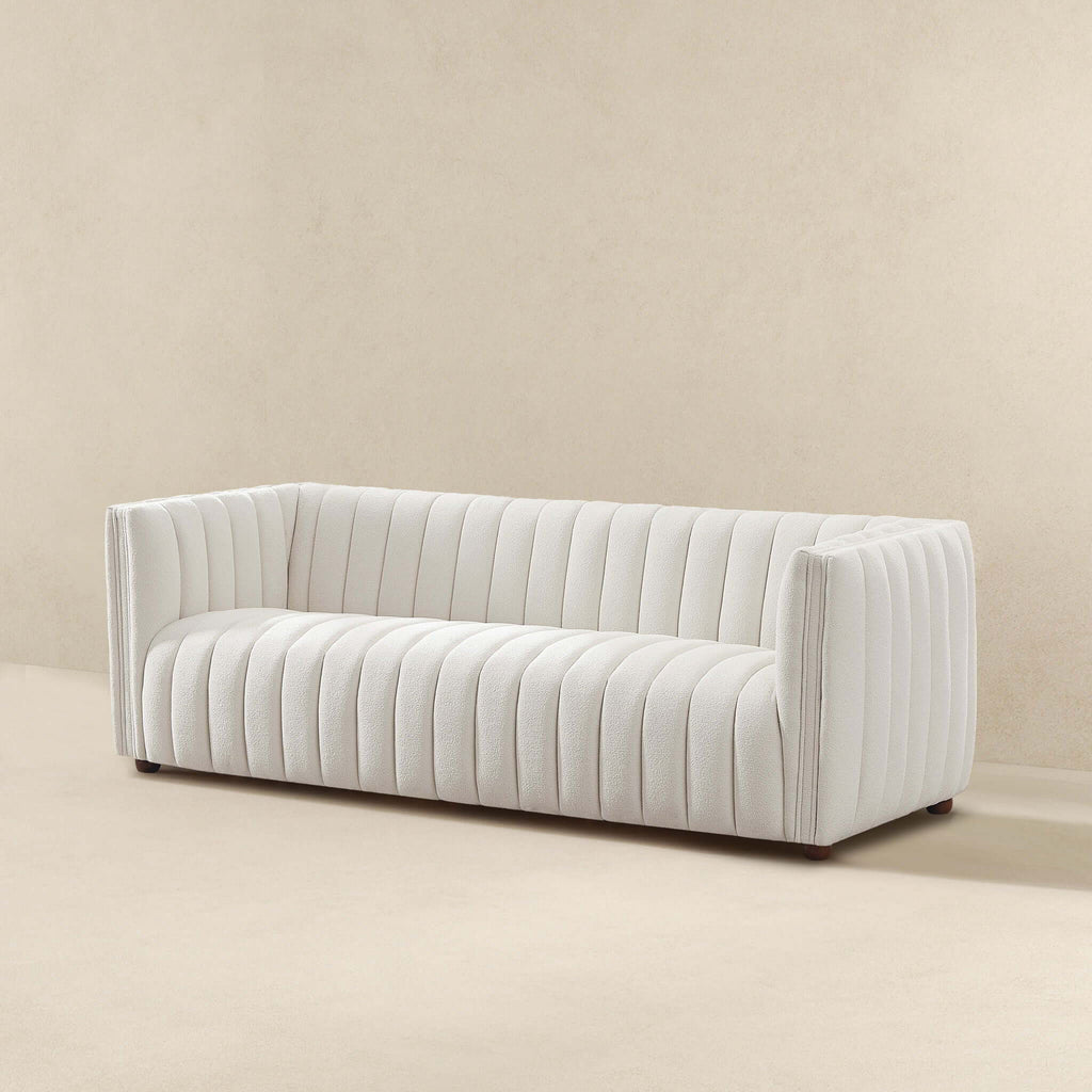 April - Mid-Century Modern Luxury Tight Back Boucle Couch
