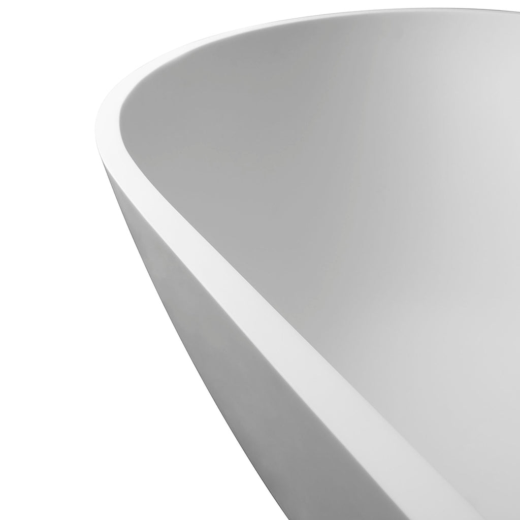 68.9" Freestanding Solid Surface Soaking Bathtub For Bathroom - Matte White
