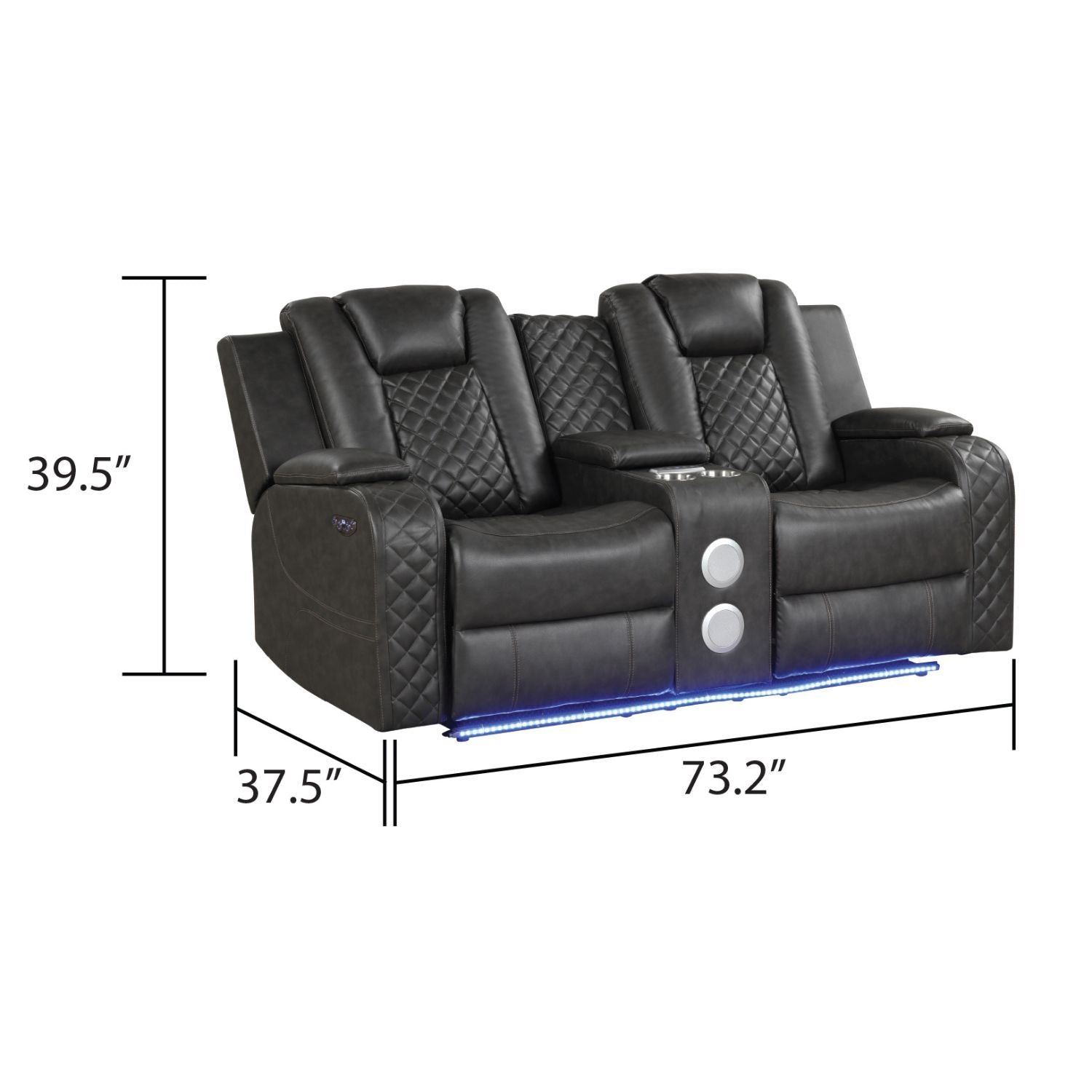 Benz - LED & Power Recliner With Adjustable Headrests And Ambient LED Lighting