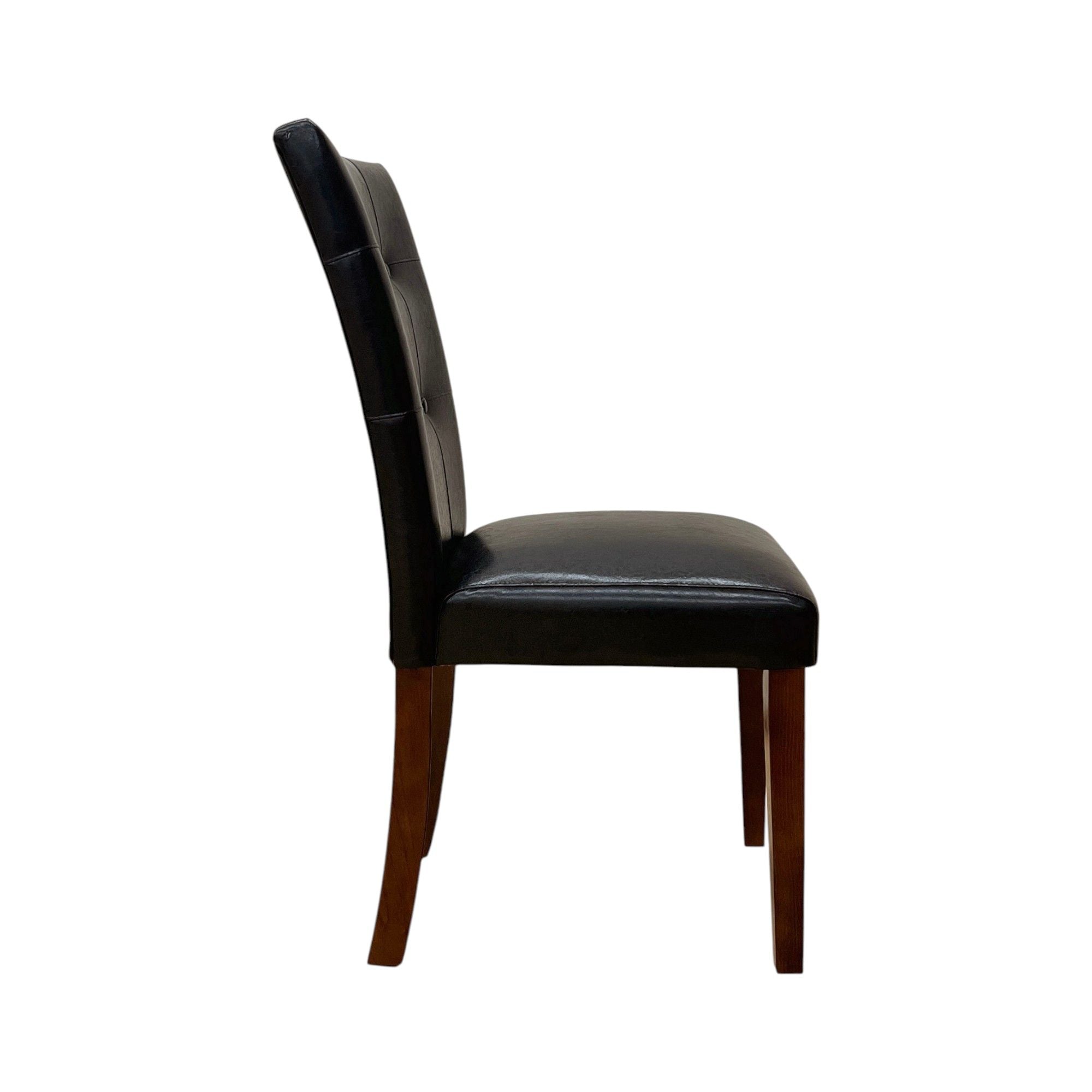 Britney - Synthetic Leather Side Chair (Set of 2) - Brown / Walnut