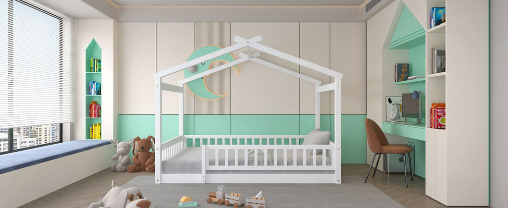 Bed House Bed Frame With Fence