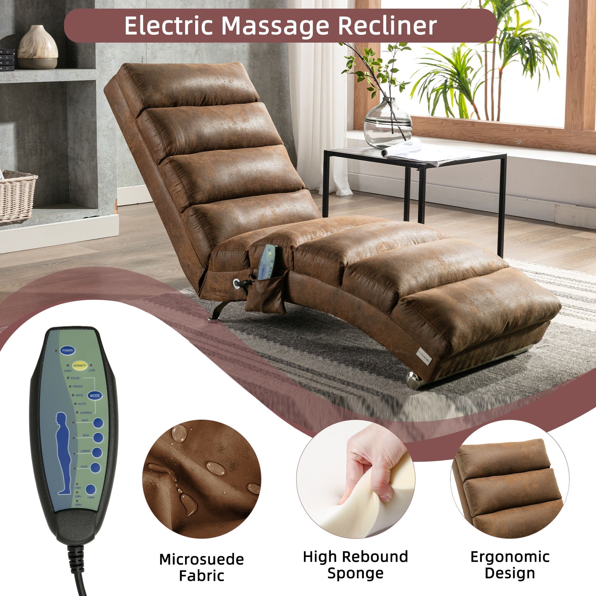 Massage Chaise Lounge Indoor With Remote Control