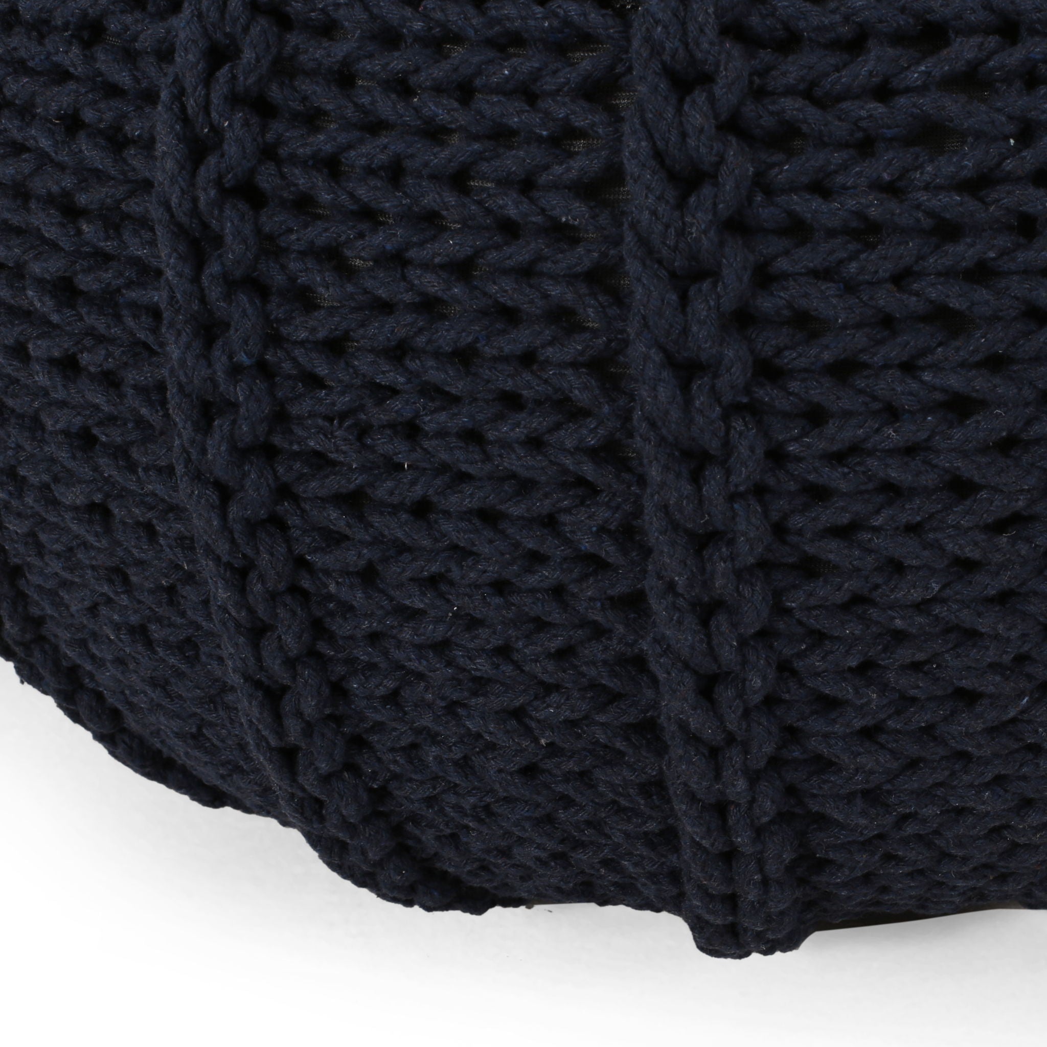 Bordeaux Knitted Round Pouf Ottoman And Floor Cushion