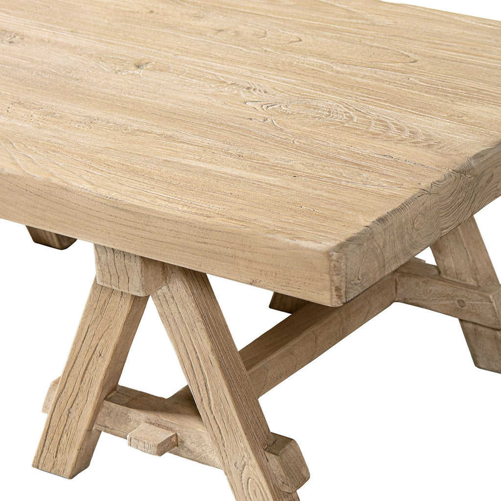 Hawthorne 48' Solid Reclaimed Elm Rectangular Trestle Coffee Table