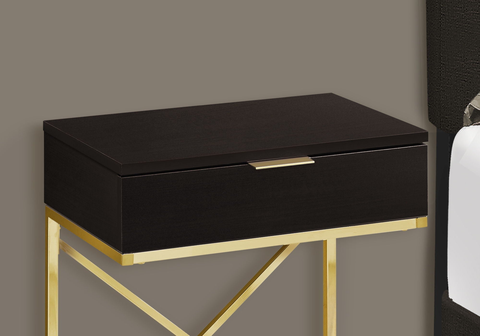 Accent Side Table with Storage Drawer, Spacious Tabletop, Contemporary Design