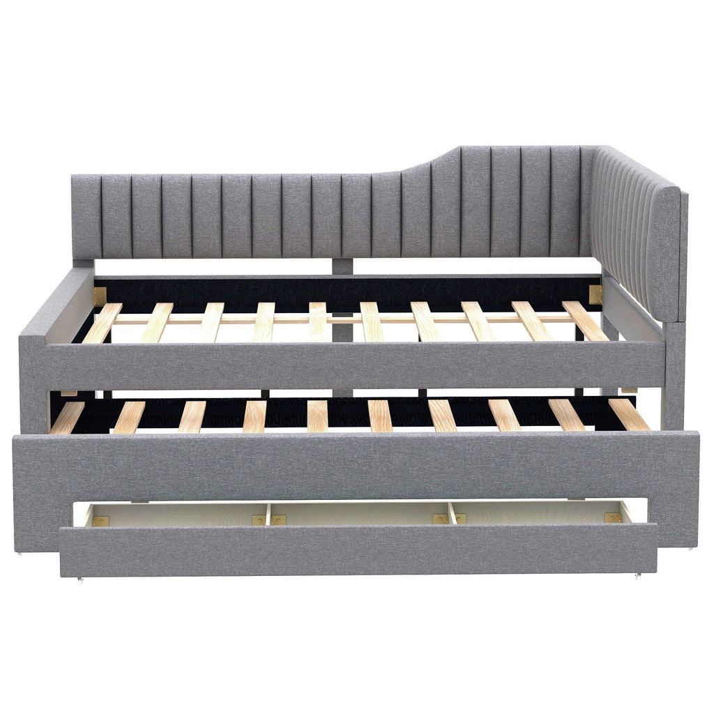 Upholstered Daybed With Trundle And 3 Drawers