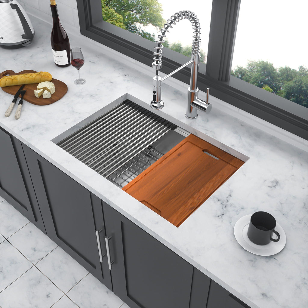 Single Bowl Undermount Workstation Kitchen Sink with Accessories