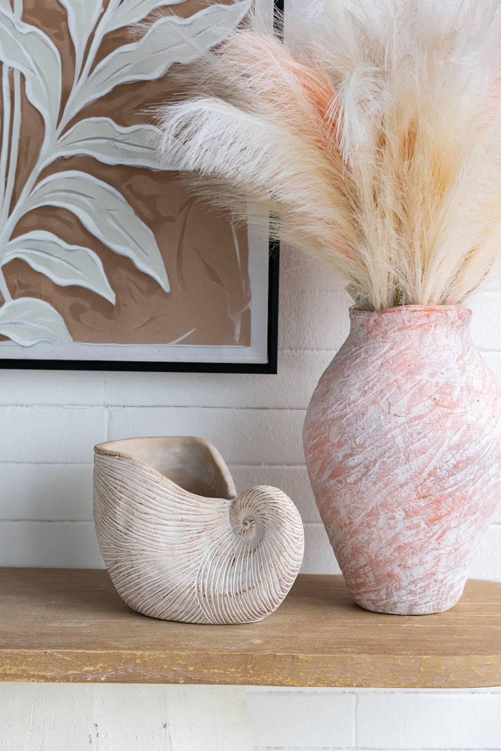 11.5x6.7x7.7" Sand and Cement Nautilus Shell Planter with Textured Beige Finish