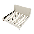 Modern Upholstered Platform Bed With Wingback Headboard