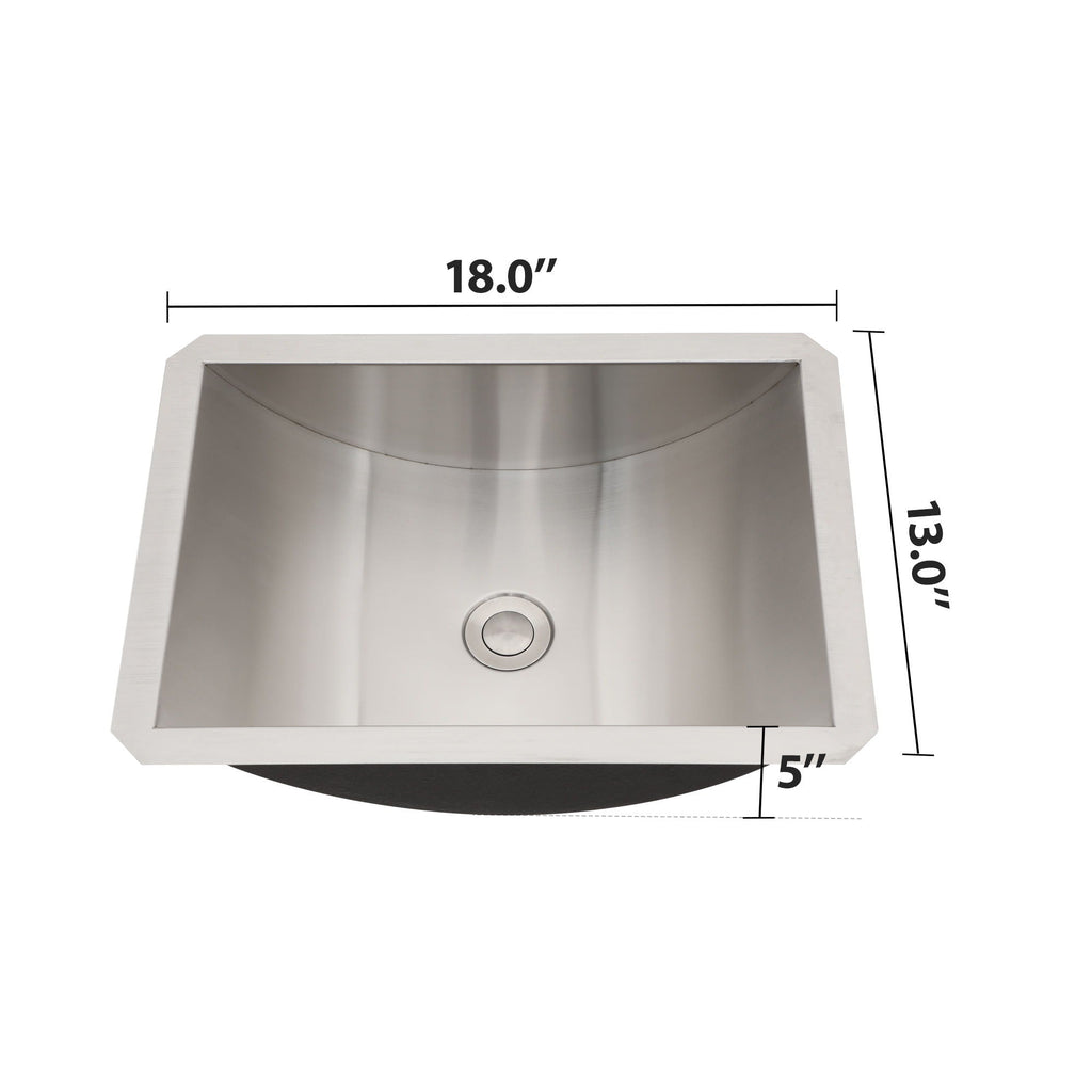 Undermount Bathroom Sink With Pop Up Drain, Brushed Nickel