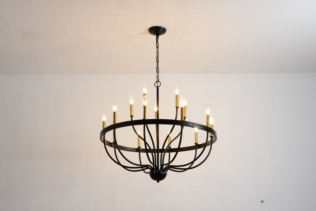 18-Light Industrial Iron Candle Chandelier