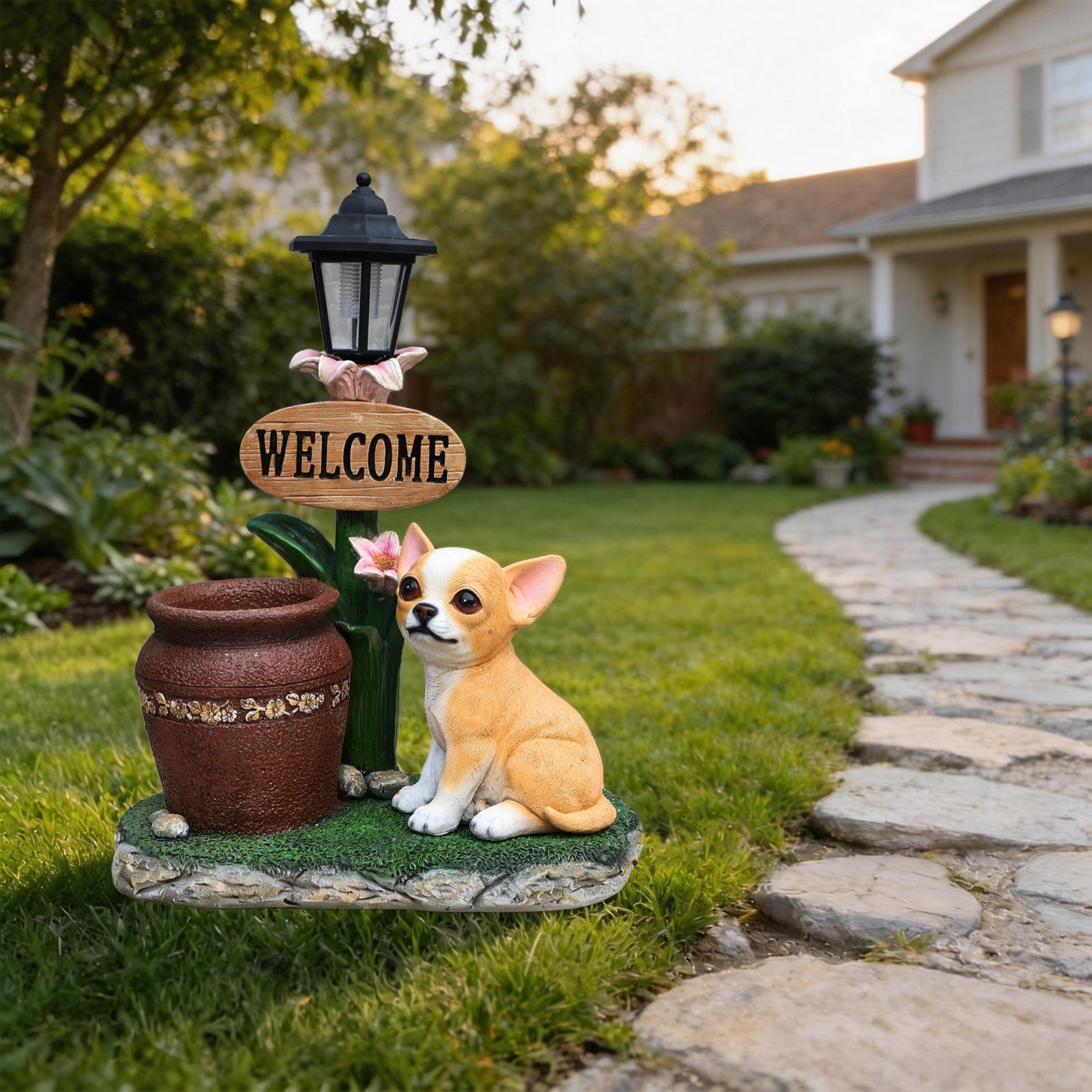 Sitting Corgi Dog Planter Outdoor Decor