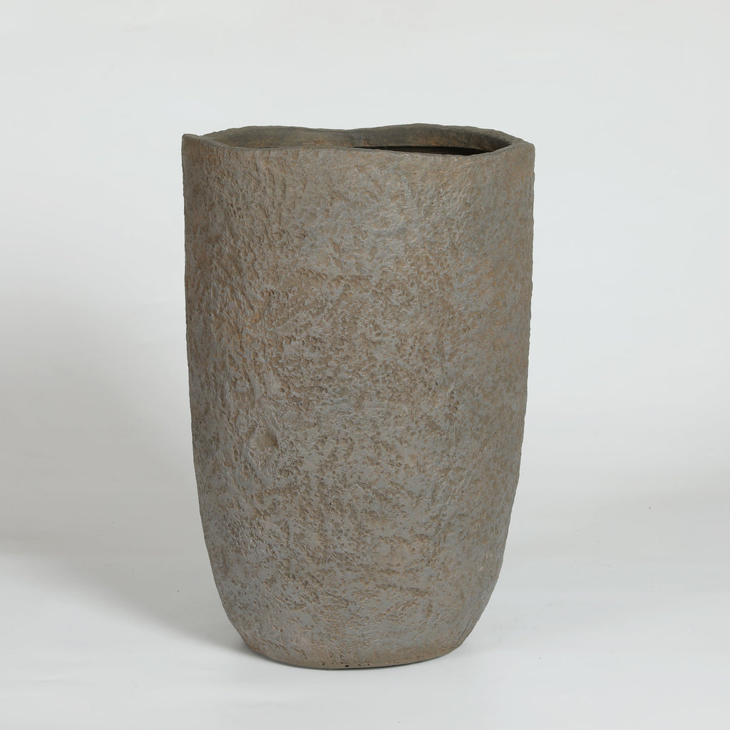 Round Concrete Planter Set of 2, Large Indoor & Outdoor Planter Pots