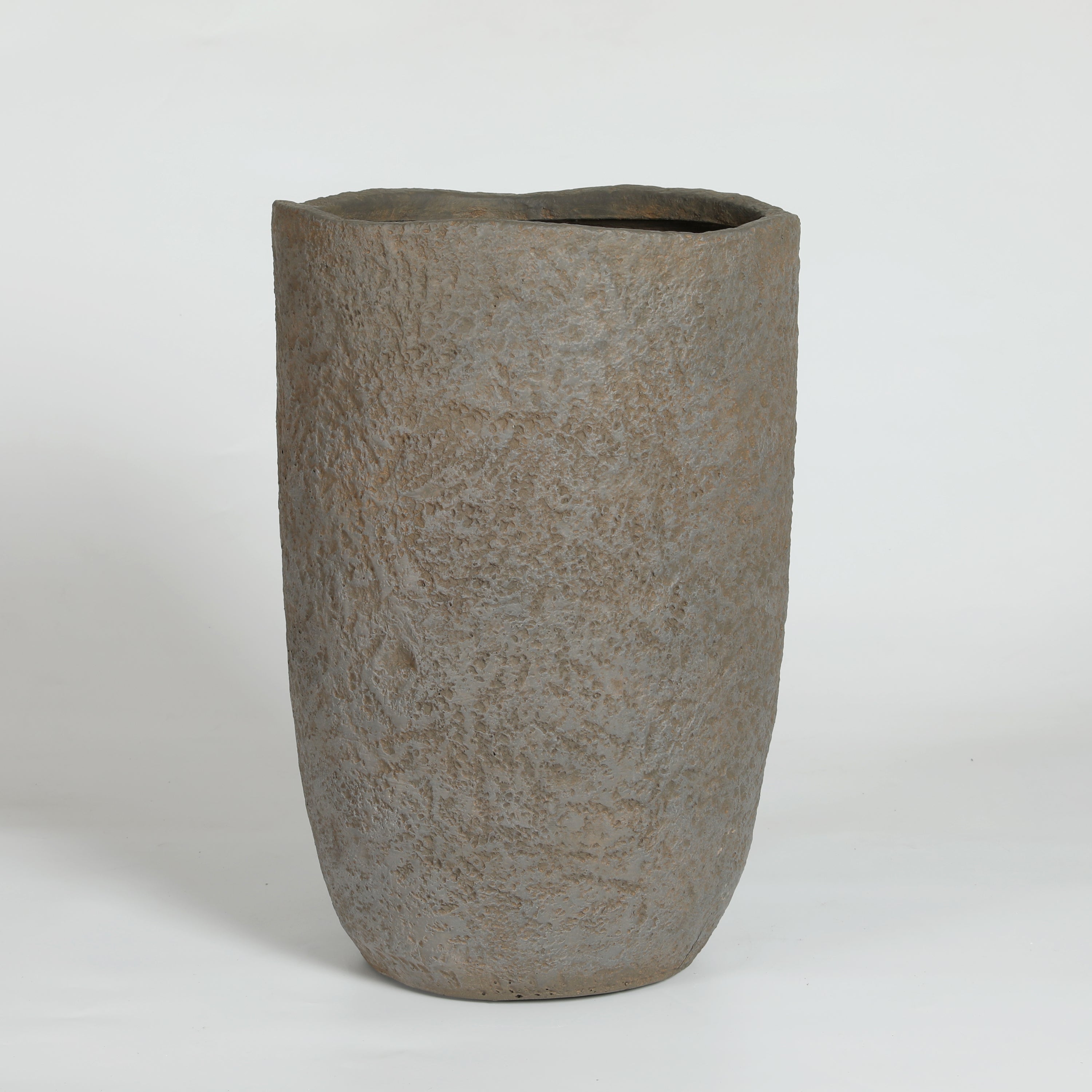 Round Concrete Planter Set of 2, Large Indoor & Outdoor Planter Pots