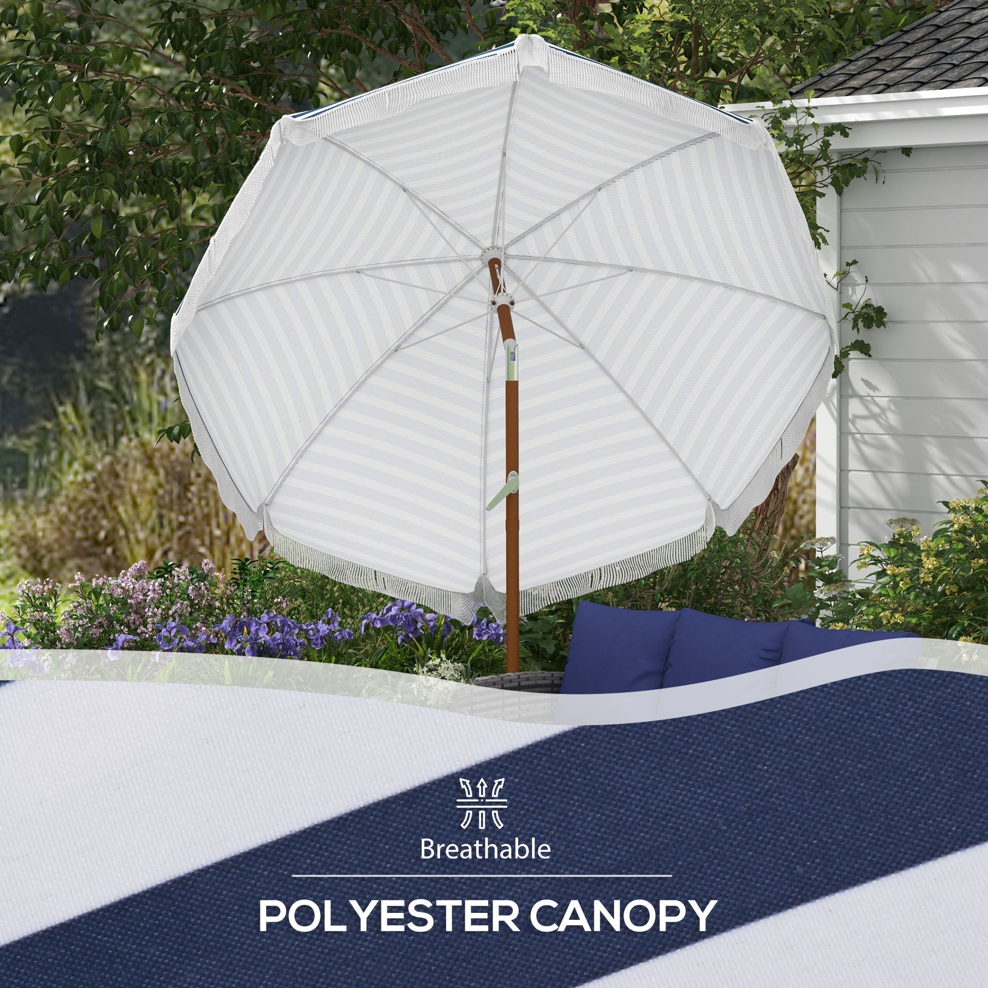 Outsunny 7 x 7 ft Outdoor Patio Umbrella with Tilt and Vent