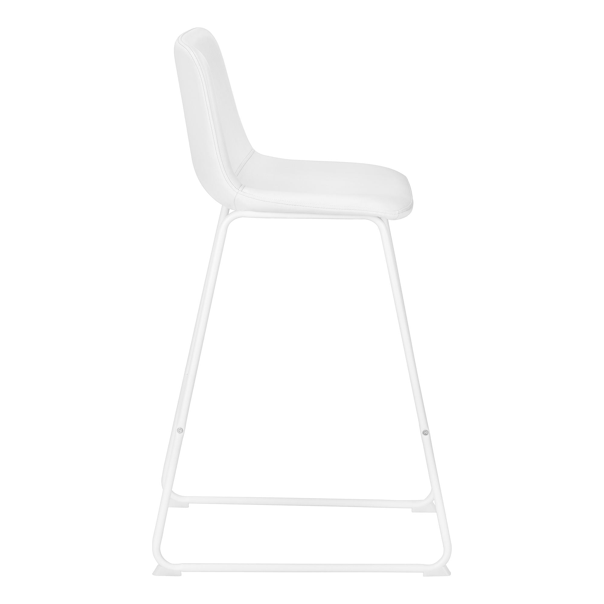 Bar Height Office Chair with Curved Backrest and Leather-Look Upholstery
