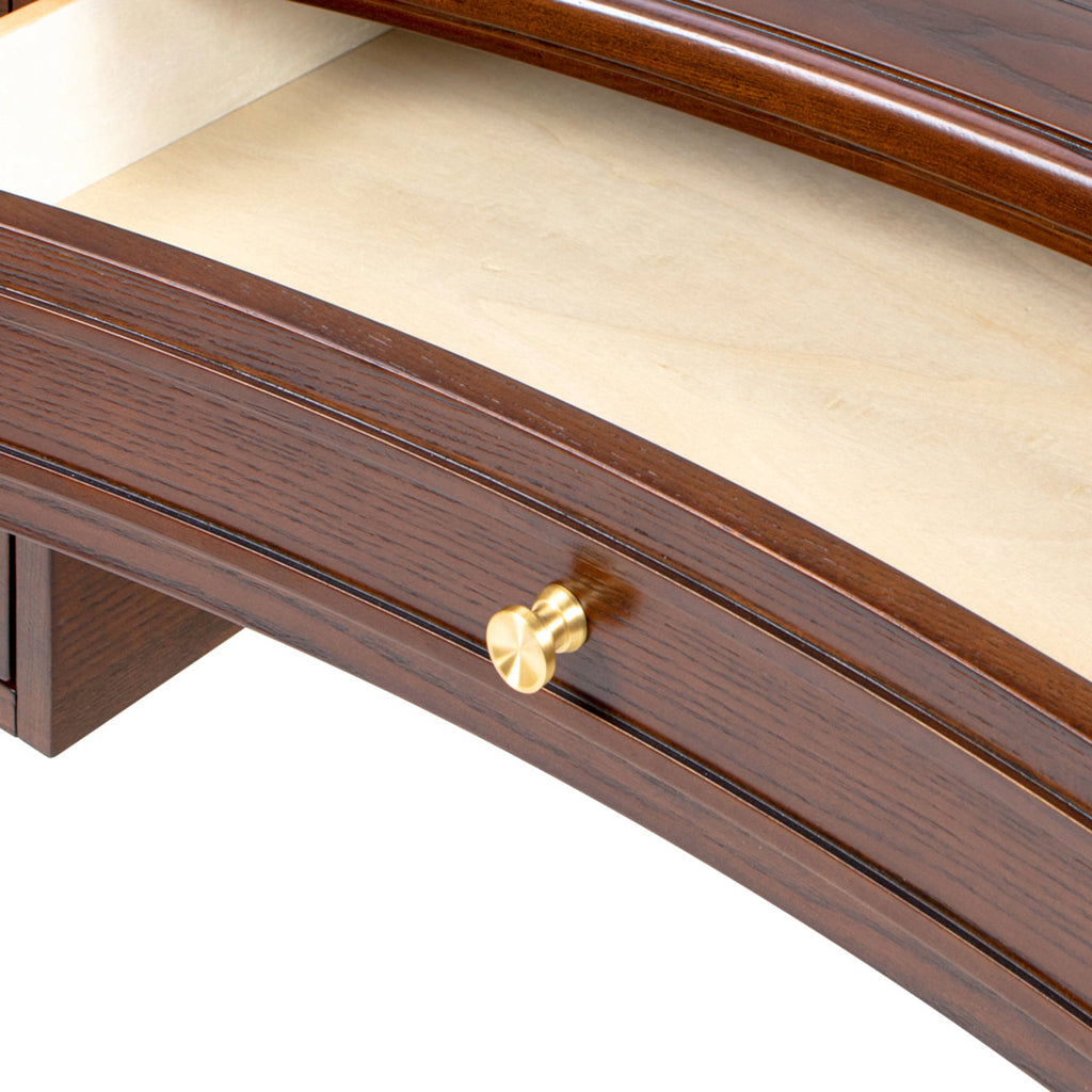 Dauphin Gold Accent 5-Drawer Wood Executive Desk Dark Walnut Ash Wood & Veneer