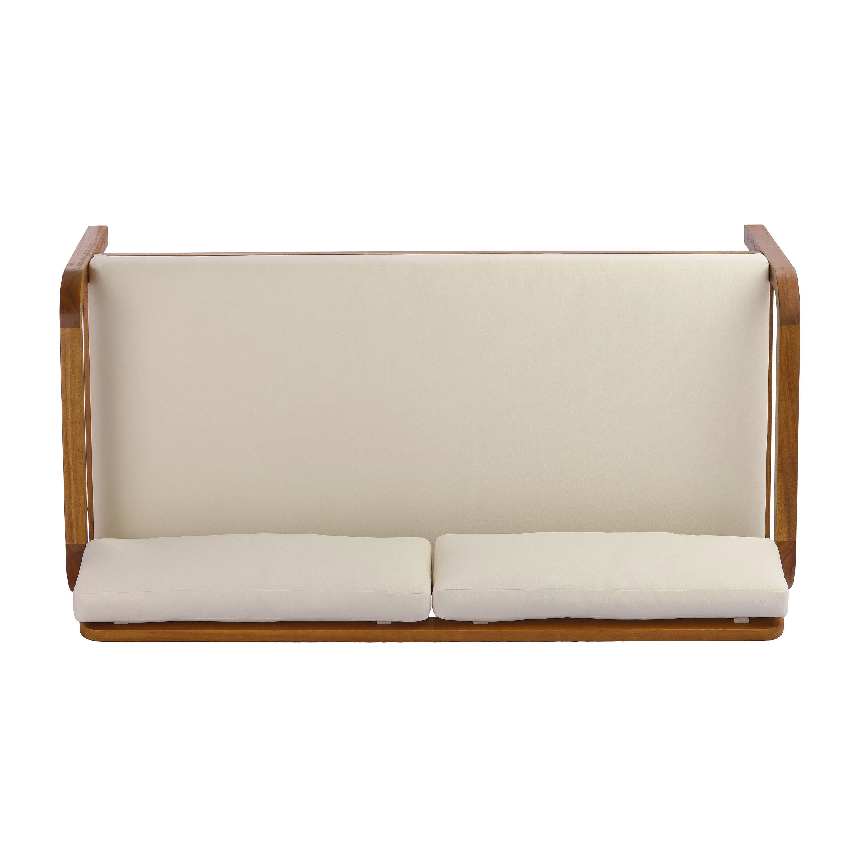 2-Pieces Outdoor Sofa Set with Cushions Teak Acacia Wood