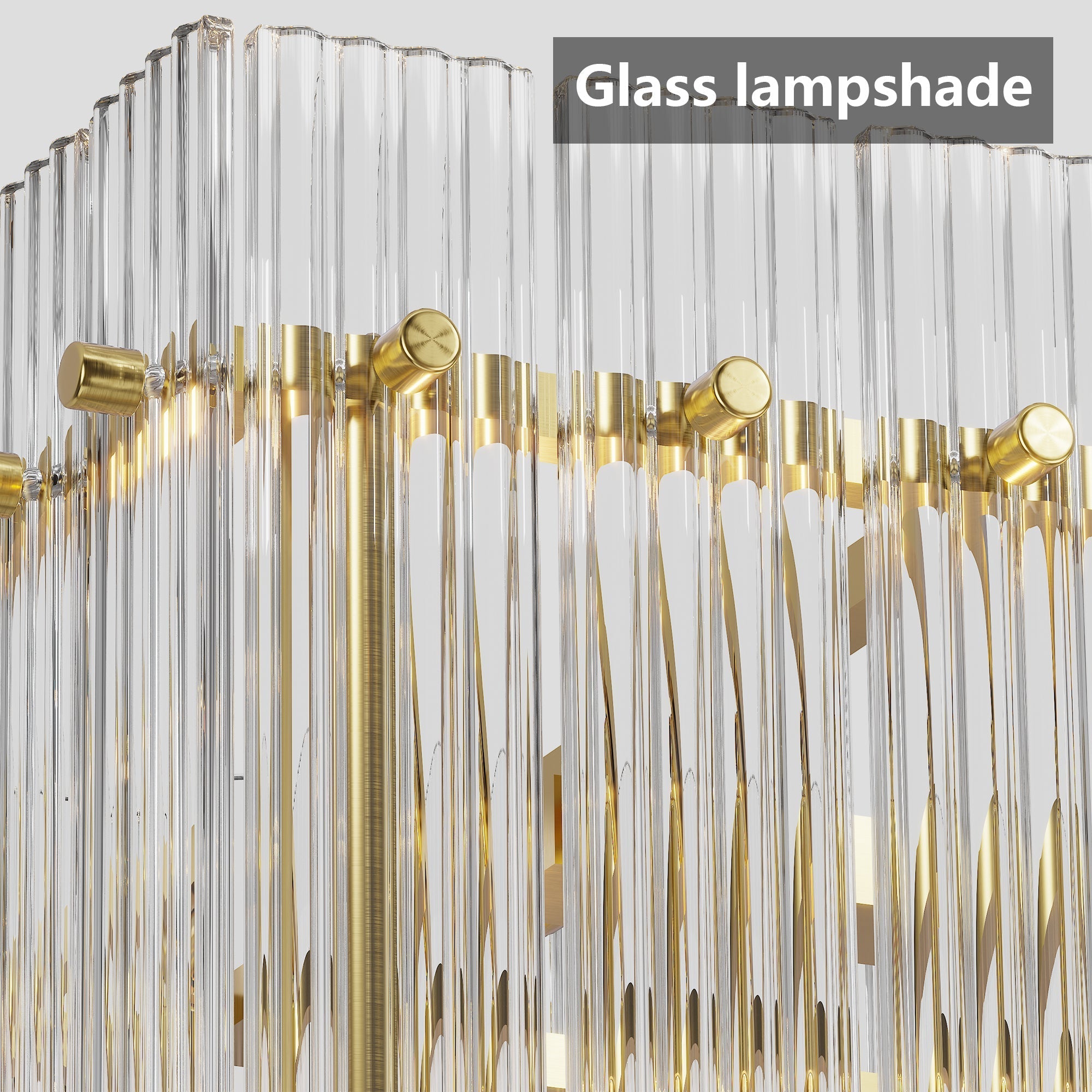 Modern Rectangular Crystal Glass 10-Light Chandelier