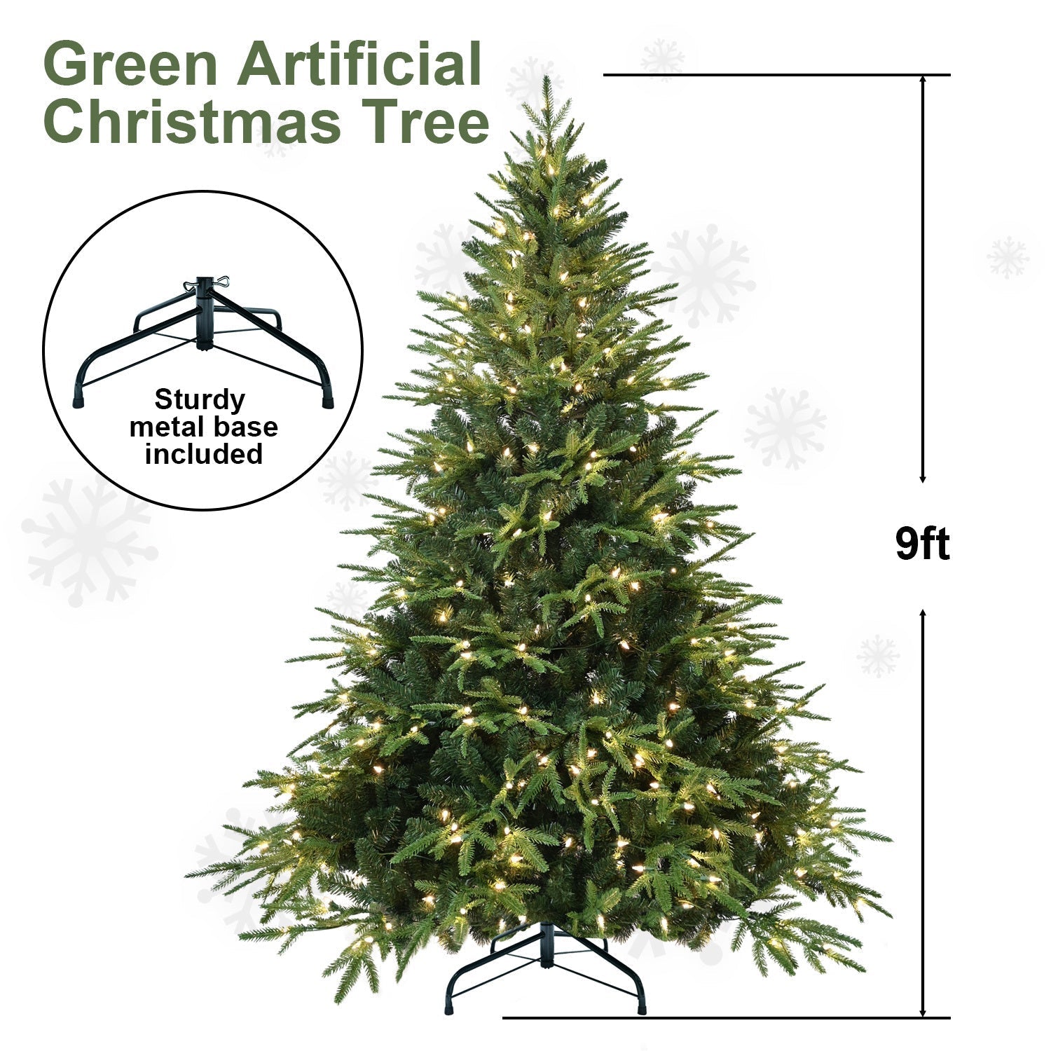 6.5ft Pre-Lit Artificial Christmas Tree with 450 Warm White Lights