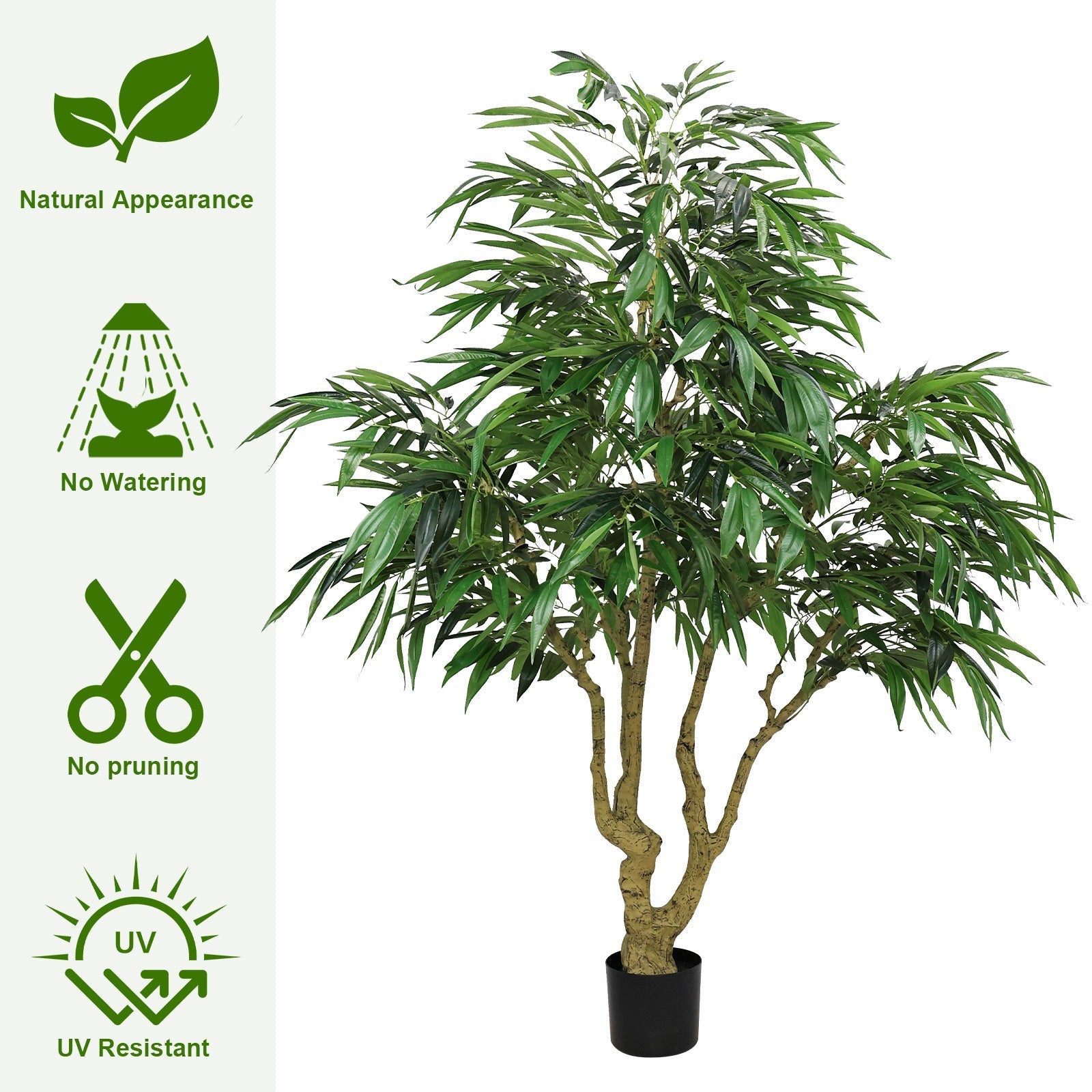 7FT Artificial Willow Tree Indoor Faux Greenery Plant
