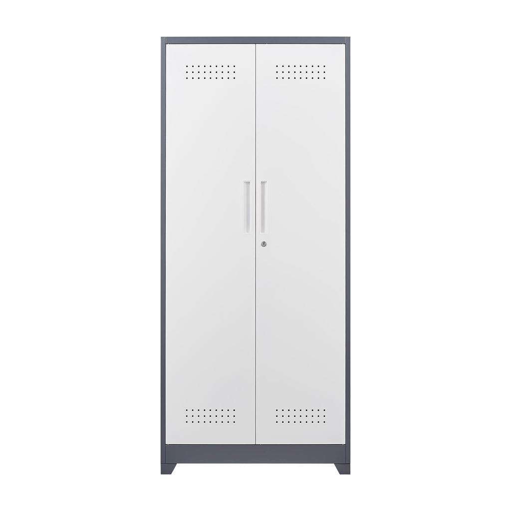 Lockers With Locking Doors, Adjustable Shelves, High Broom Tool Storage Cabinet