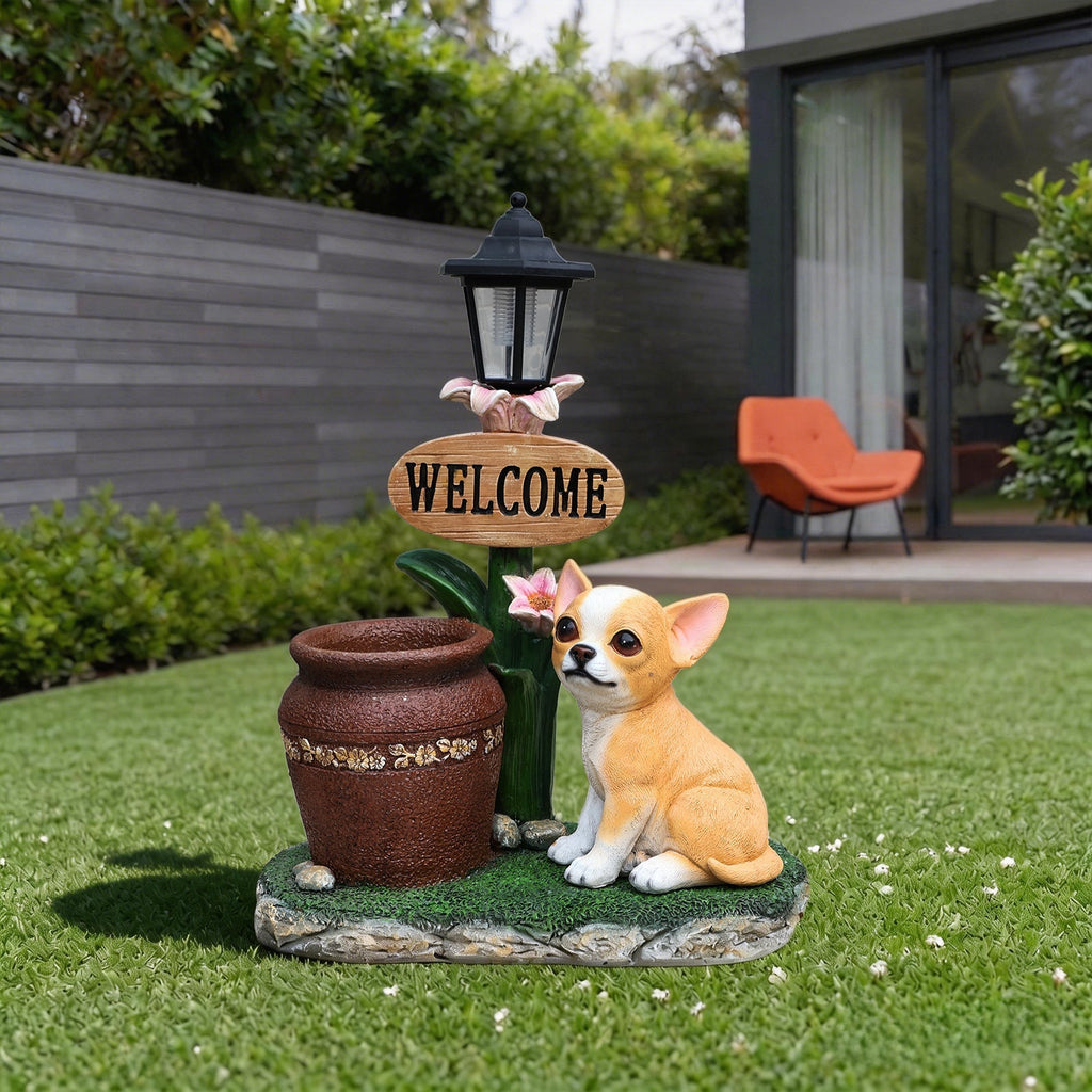 Sitting Corgi Dog Planter Outdoor Decor
