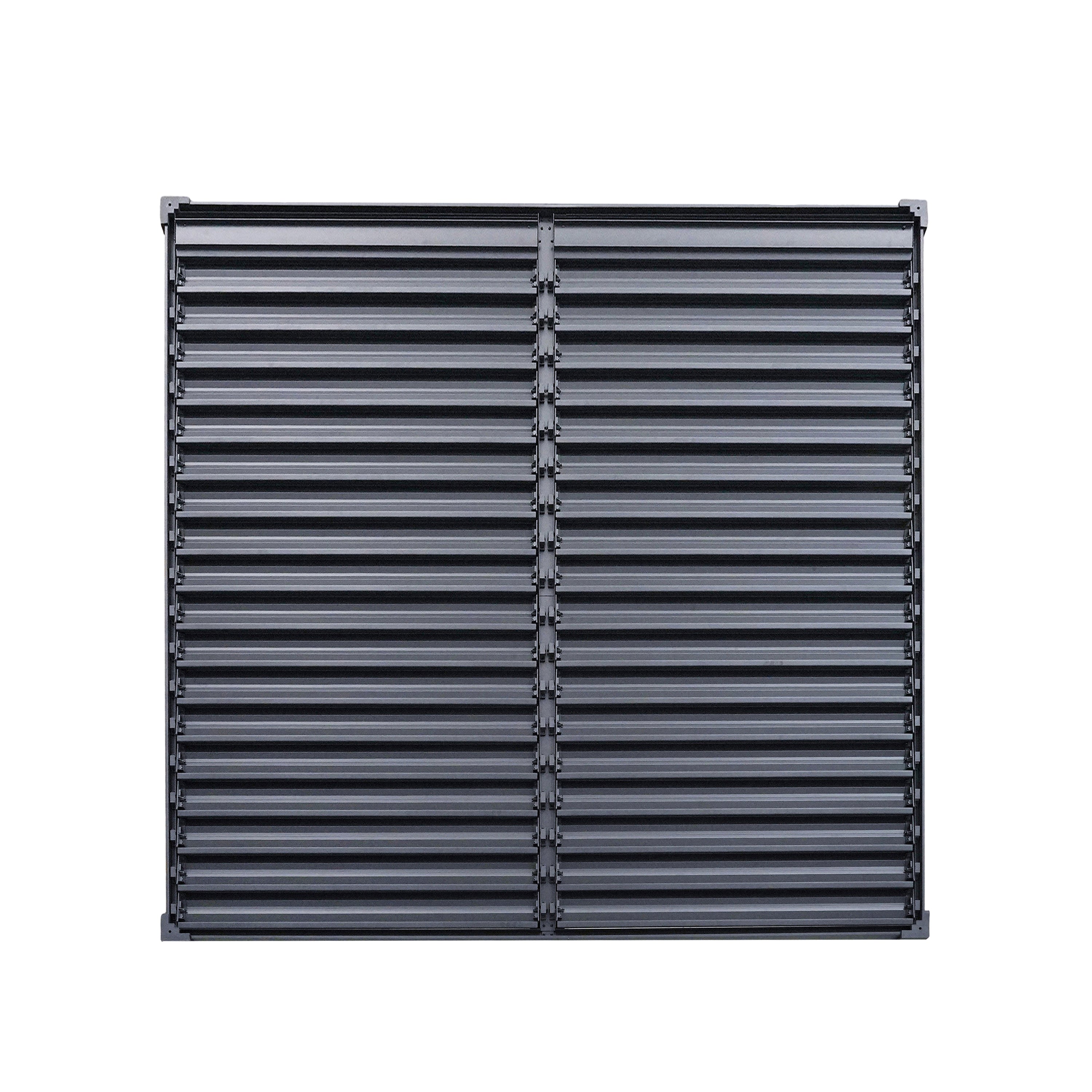 Byron Black Outdoor Pergola Aluminum with Adjustable Louvered Roof