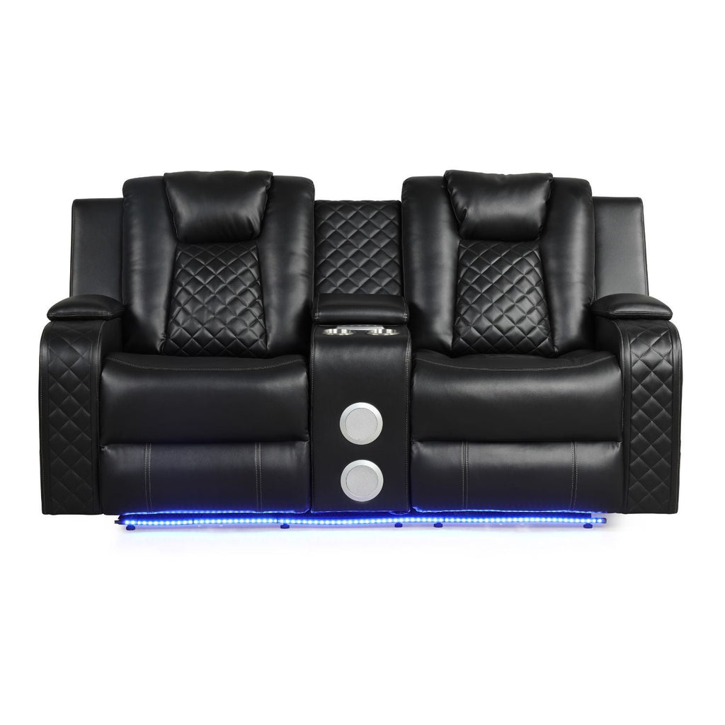 Benz - Power Reclining Loveseat & LED Lighting And Built In USB