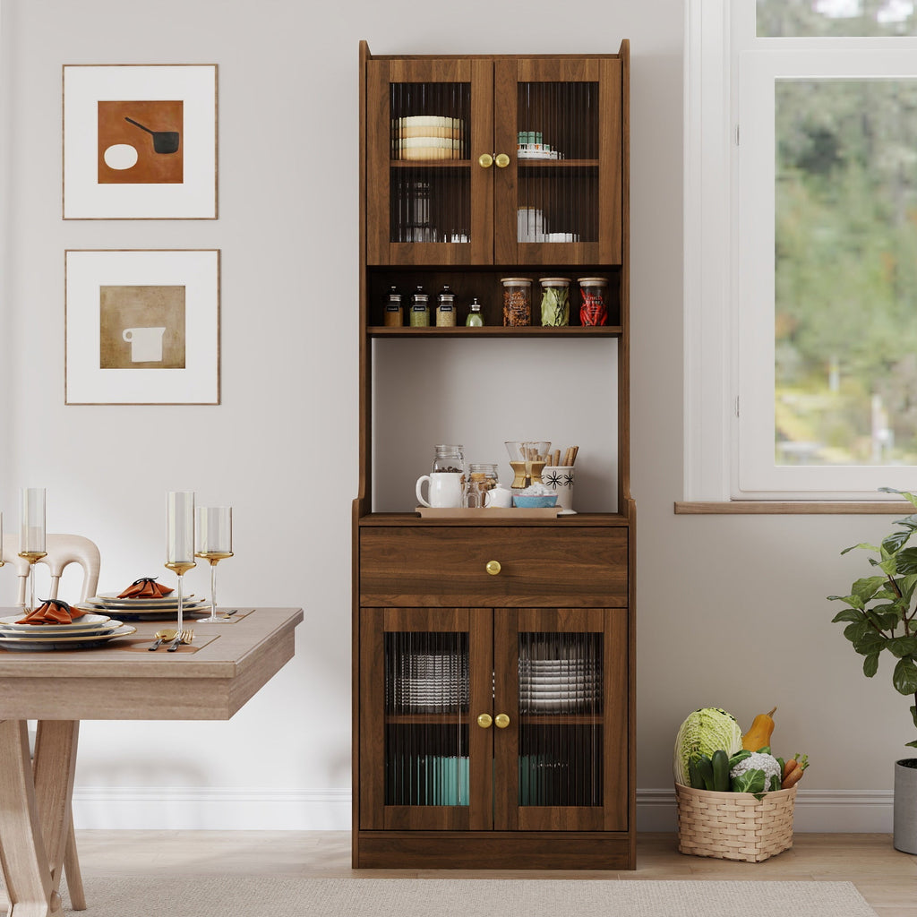 Kitchen Pantry Hutch Storage Cabinet Farmhouse Style