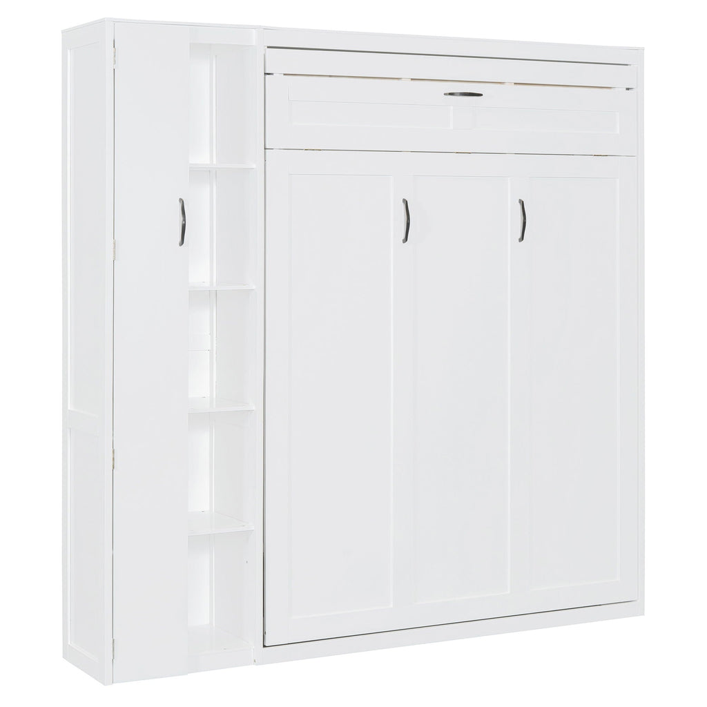 Murphy Wall Bed With Shelves, Wardrobe And LED Lights