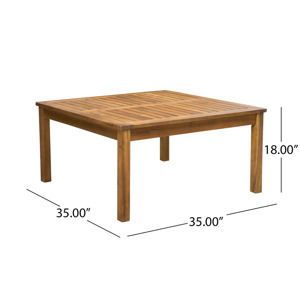 Perla Rustic Square Coffee Table with Block Legs