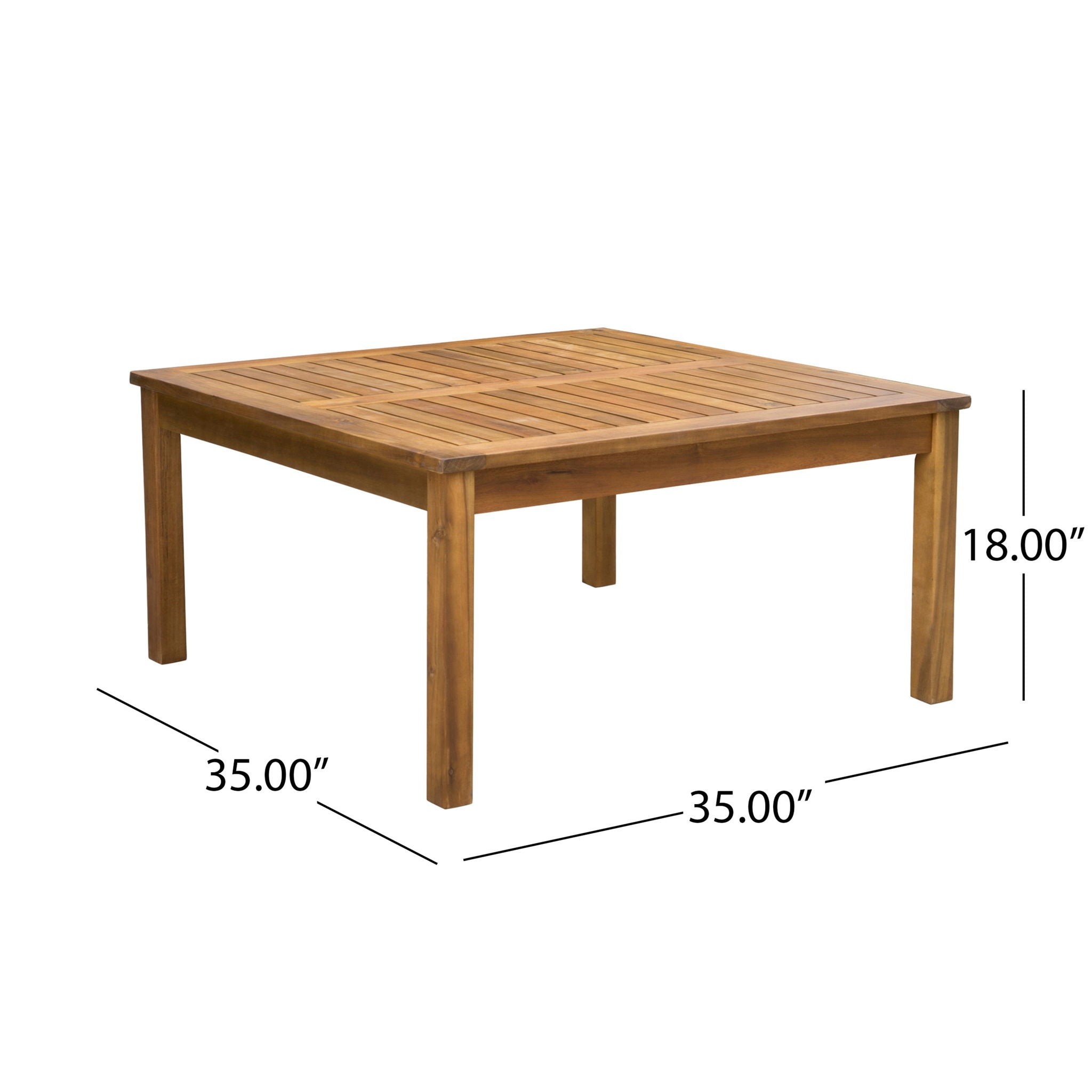 Perla Rustic Square Coffee Table with Block Legs