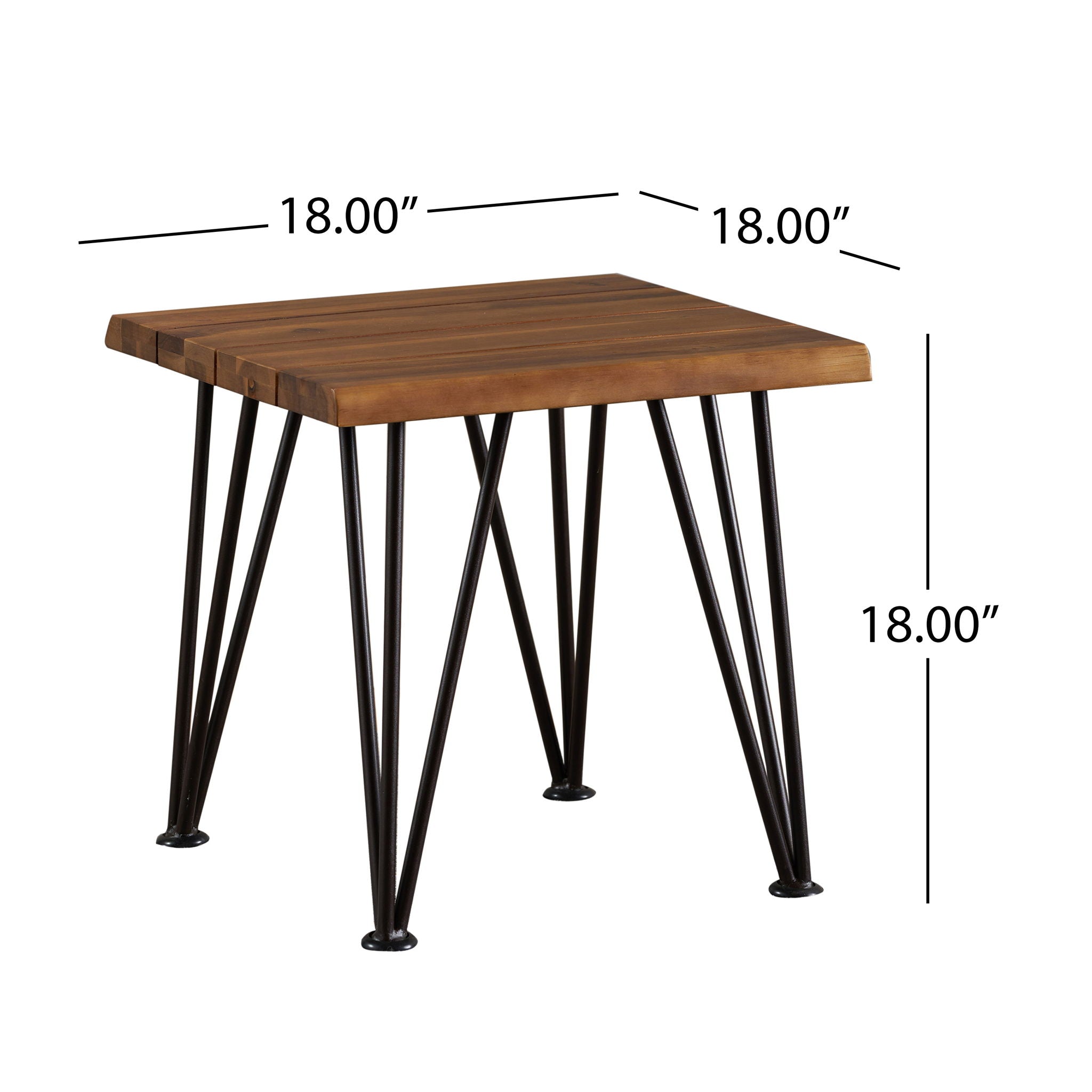 Zenith Outdoor Industrial Accent Table Set of 2 - Teak