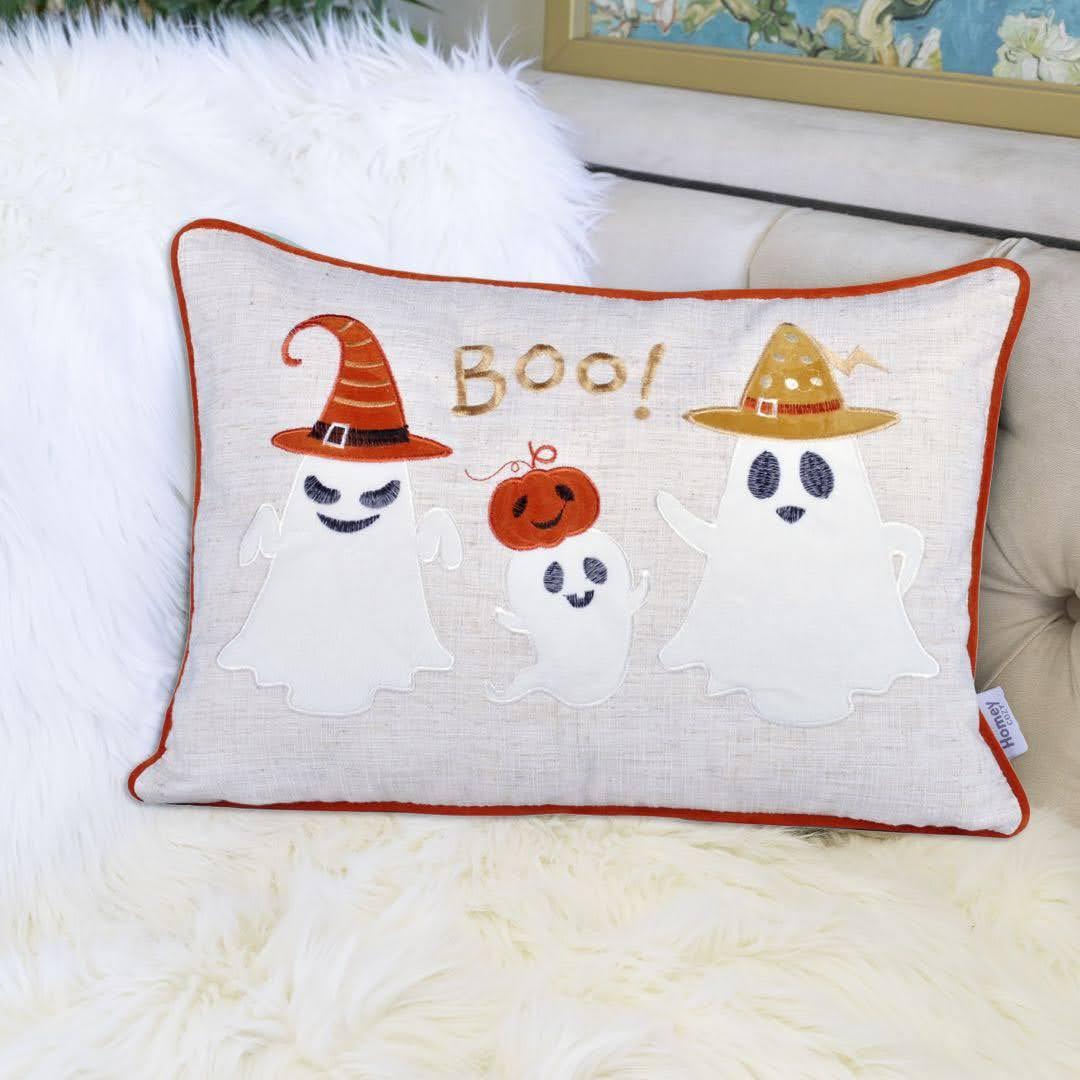 Whimsical Ghost Lumbar Pillow
