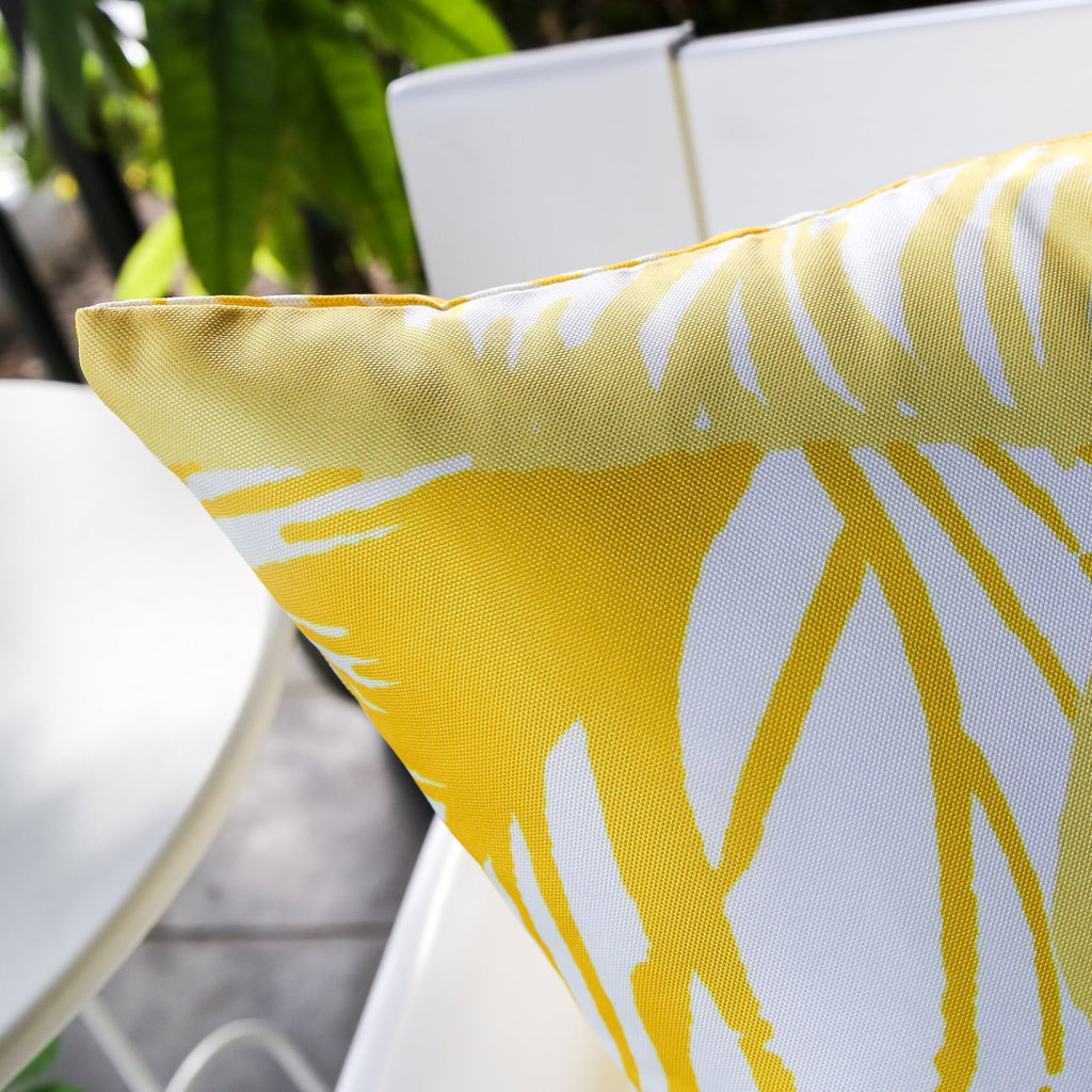 Leaf Vein Yellow Outdoor & Indoor Pillow