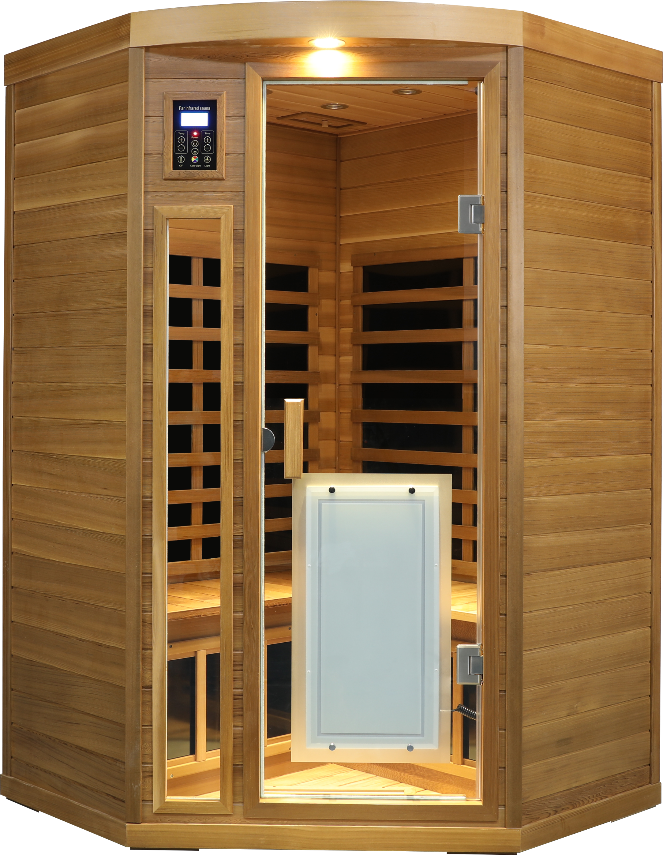 Low EMF Two person Far-infrared Red cedar Deluxe indoor pentagonal sauna room
