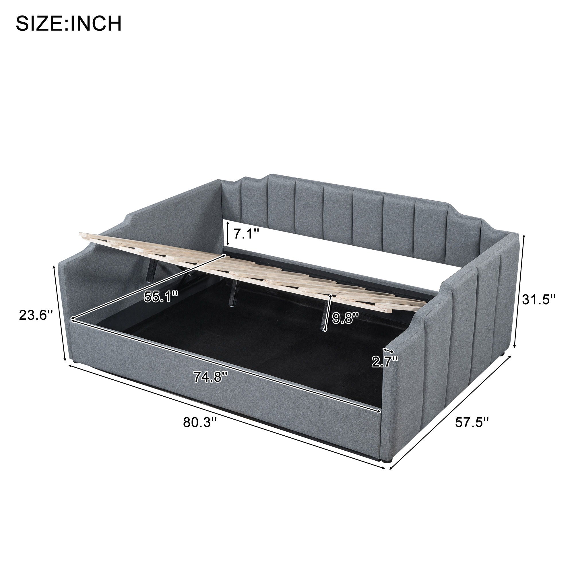 Modern Upholstered Daybed With Underneath Storage