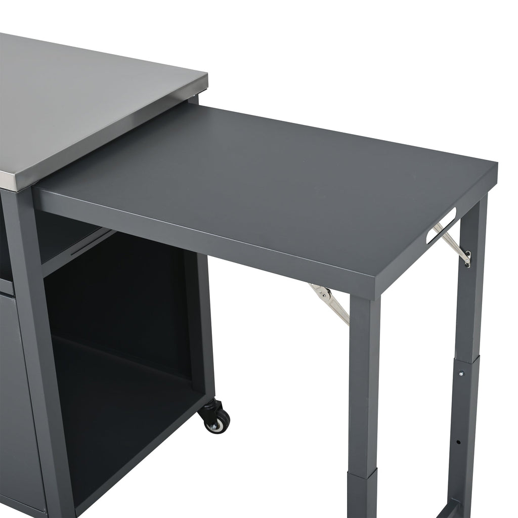 Foldable Outdoor Prep Station BBQ Cart Patio Dining Cart