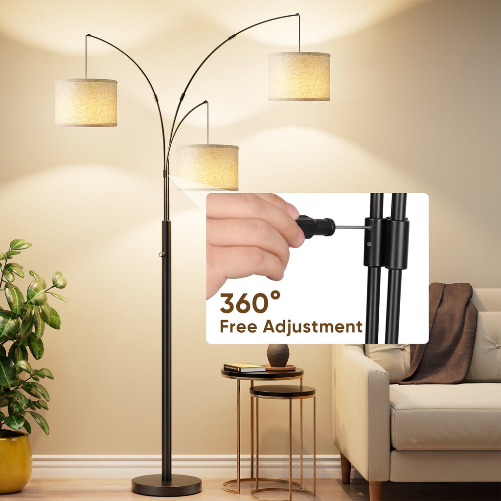 Three-Color Temperature & Dimmable Three-Head Floor Lamp