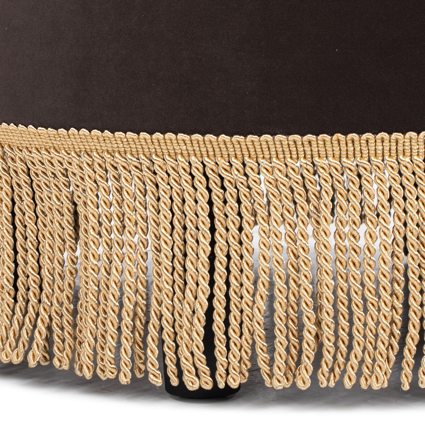 Yolanda 24" Round Upholstered Accent Ottoman - Deep Brown Velvet
