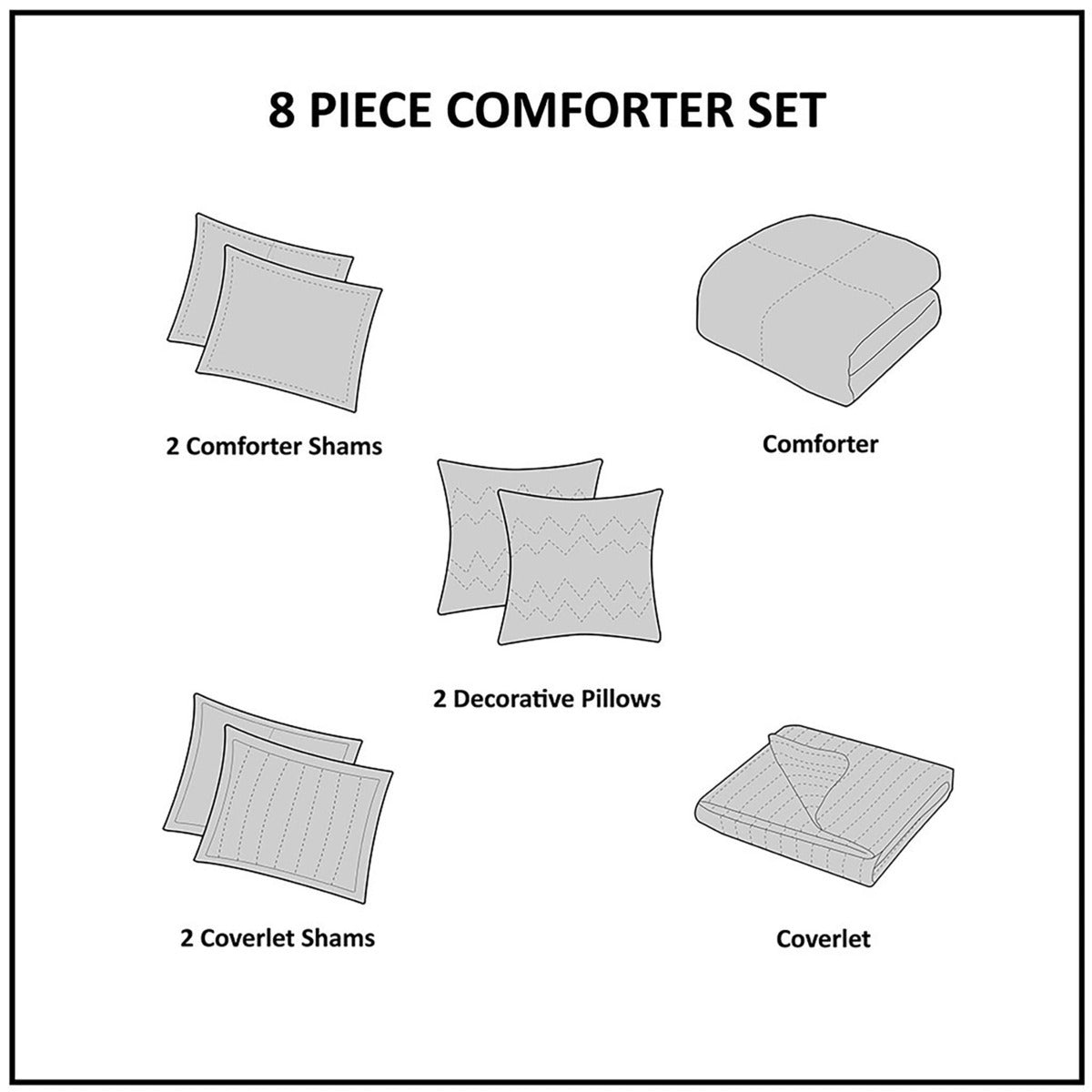 8 Piece Printed Seersucker Comforter and Quilt Set Collection Aqua King/Cal King