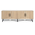4 Door TV Cabinet with Adjustable Shelves and Storage Spaces