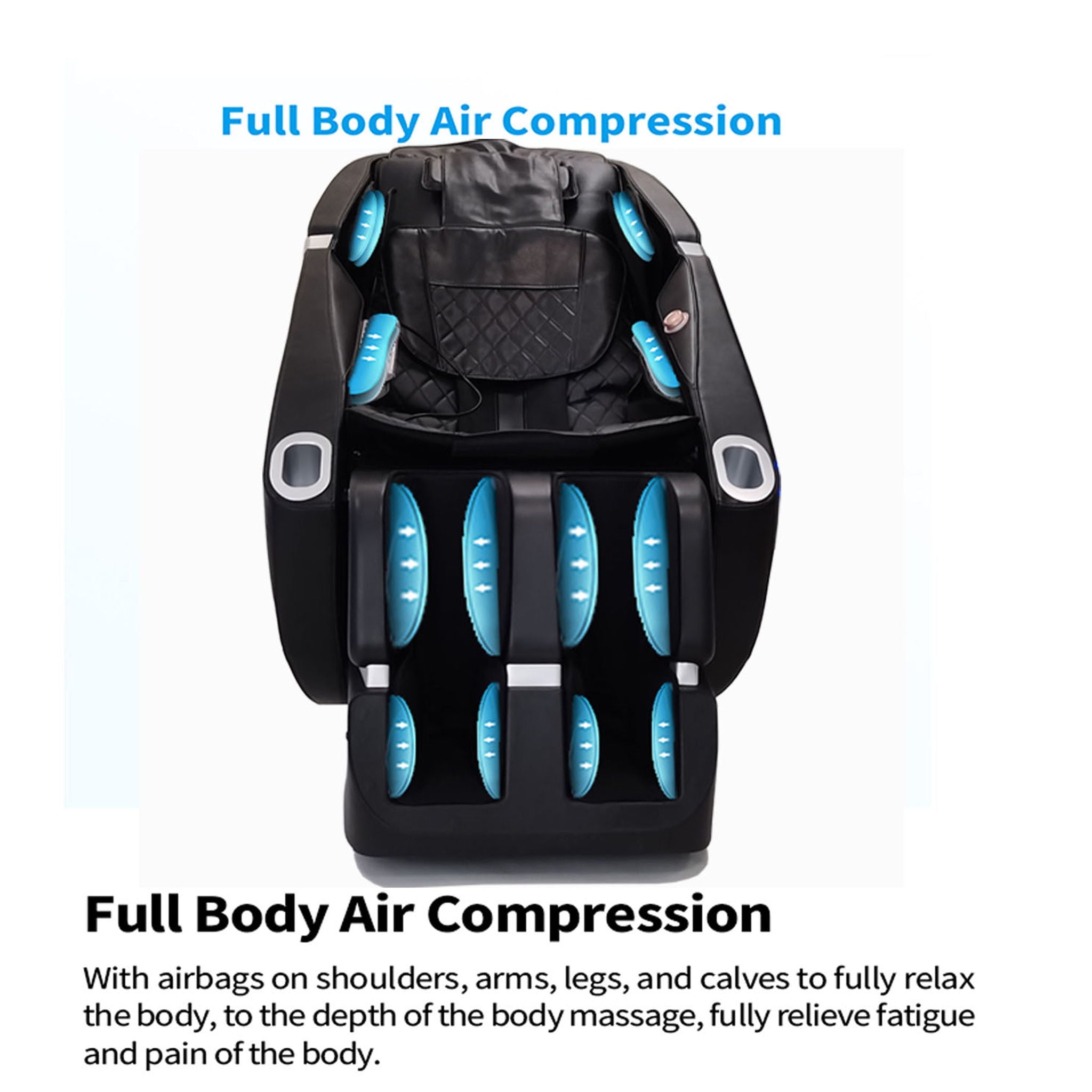 SL Type Pulley Guide, 2D Motor-Massage Manipulator-Space Saver Design, Track Sliding Zero Gravity Multifunction Massage Chair - Black