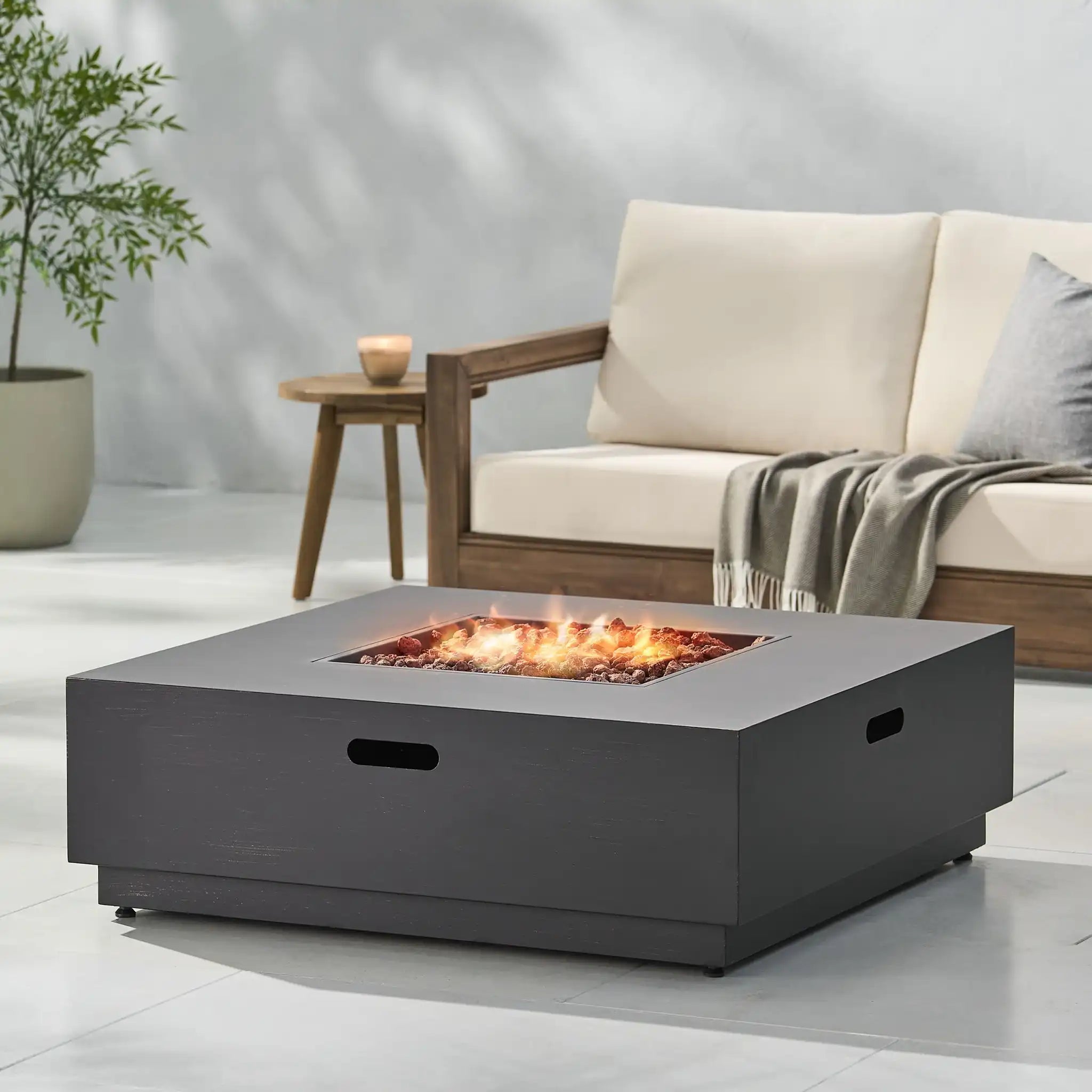 Modern Square Fire Pit With 50,000 BTU